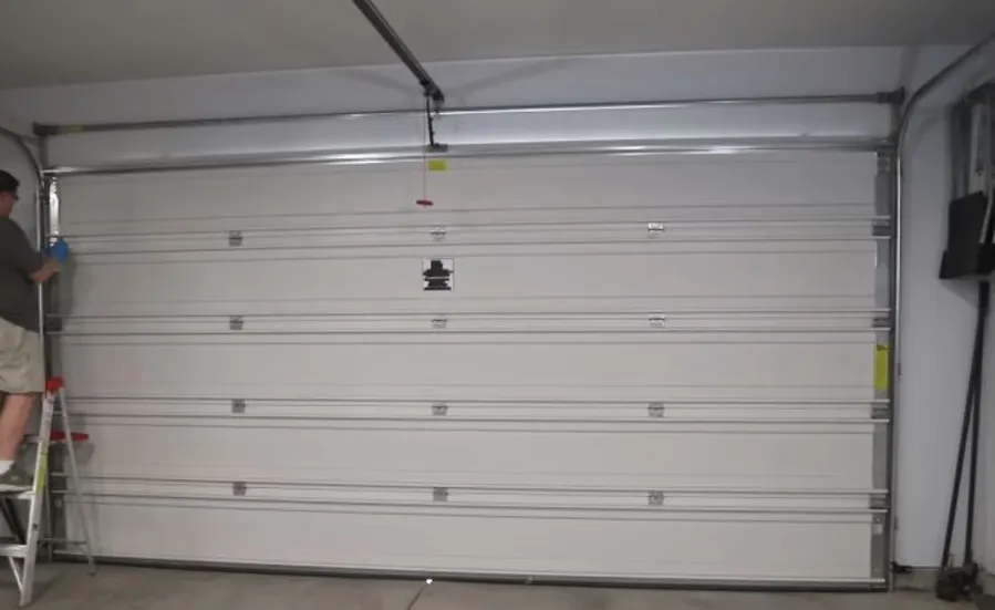 Garage door interior view after a repair in Irving, TX